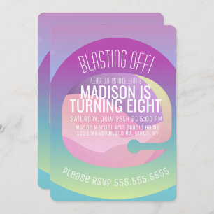 Convite Astronauta Planeta Espacial Omã Aniversário em Qua