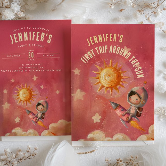 Convite Astronauta - Primeira Festa de aniversário (Criador carregado)