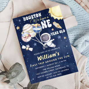 Convite Astronauta: Primeira Viagem Em Torno Do Sol Aniver