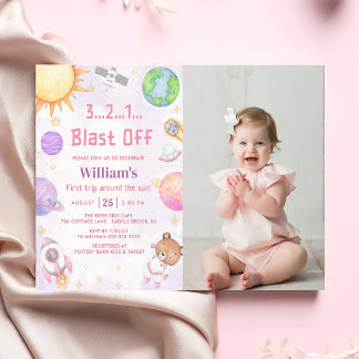 Convite Astronauta: Primeira Viagem Em Torno Do Sol Aniver