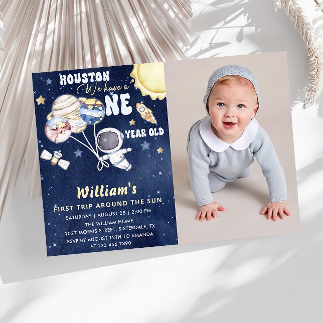 Convite Astronauta: Primeira Viagem Em Torno Do Sol Aniver (Criador carregado)