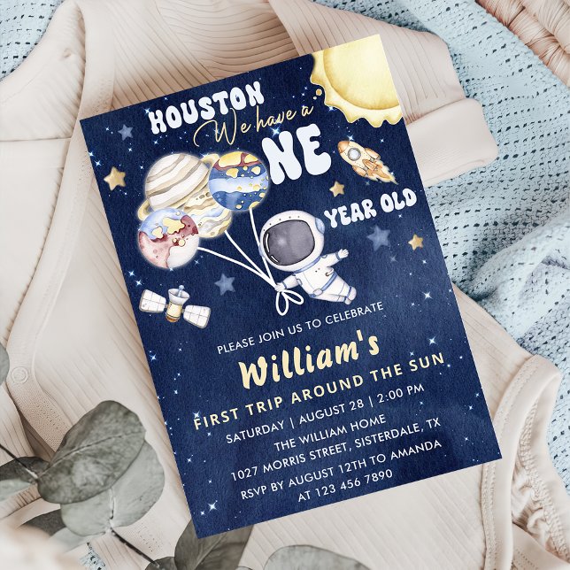 Convite Astronauta: Primeira Viagem Em Torno Do Sol Aniver (Criador carregado)