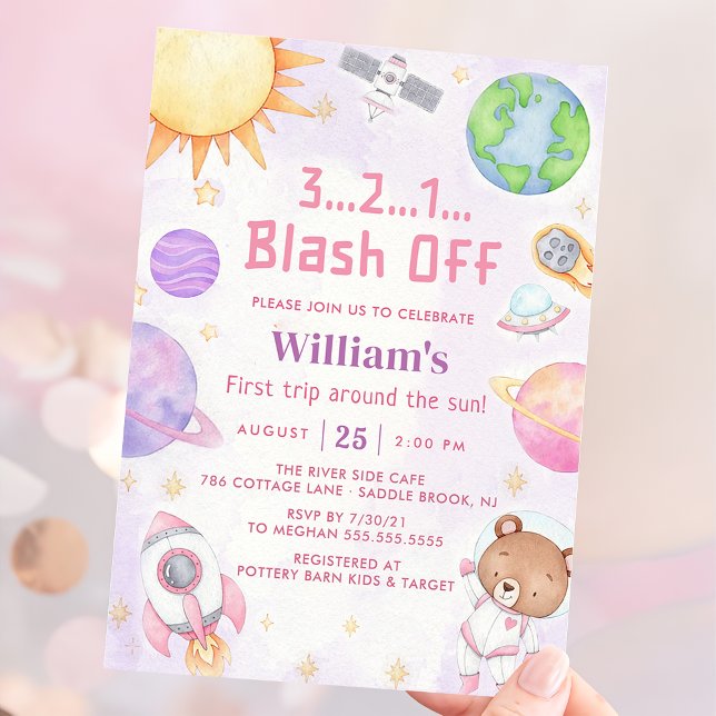 Convite Astronauta: Primeira Viagem Em Torno Do Sol Aniver (Criador carregado)