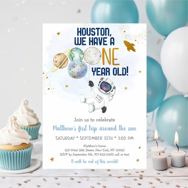 Convite Astronauta: Primeira Viagem Em Torno Do Sol Aniver (Criador carregado)