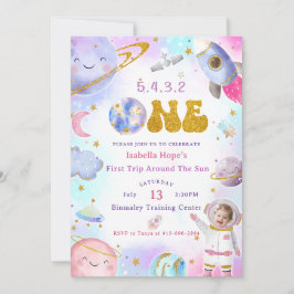 Convite Astronauta: Primeira Viagem Em Torno Do Sol Aniver