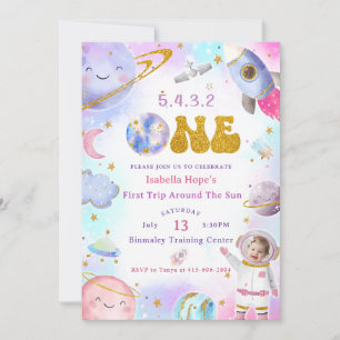 Convite Astronauta: Primeira Viagem Em Torno Do Sol Aniver