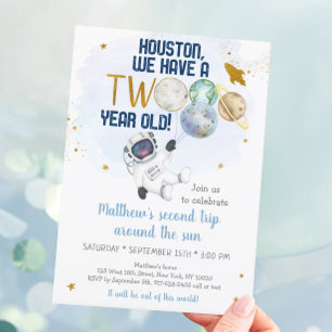 Convite Astronauta Segunda Viagem Em Torno Do Sol Aniversá