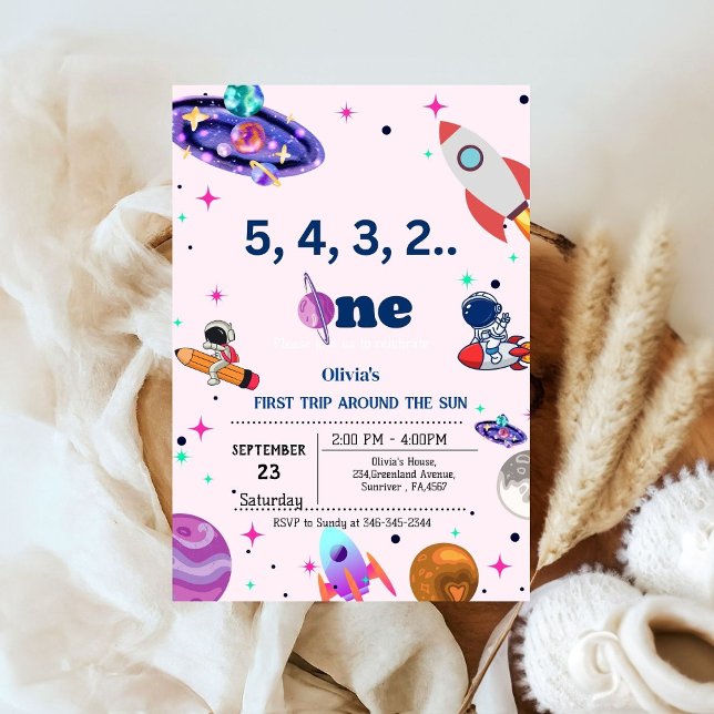 Convite Astronauta Space primeira viagem ao redor do anive (Criador carregado)