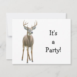 Convite atado branco do fanfarrão dos cervos