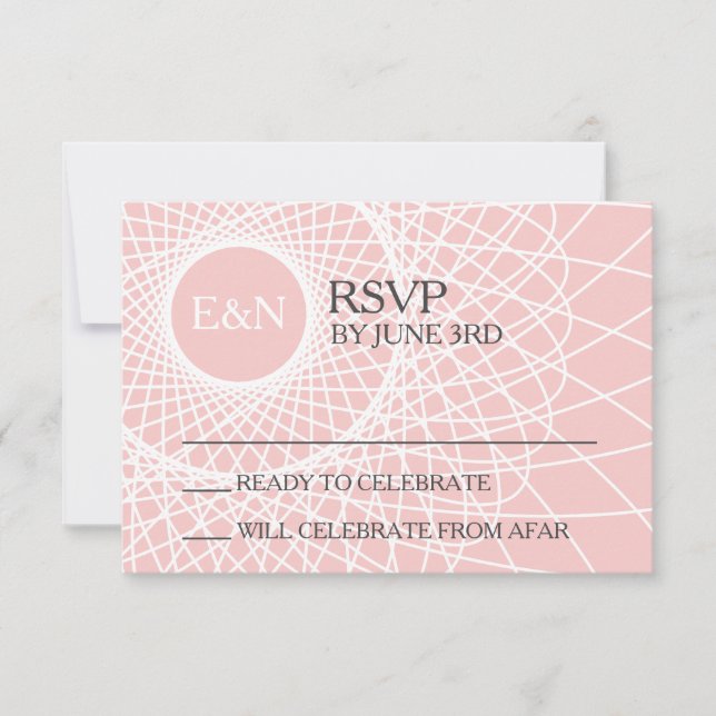 Convite Atalaias de Sonhos Rose Quartz DIY Casamento RSVP (Frente)