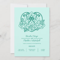 Ataque Celtic Triquetra Heart Knot Flora Teal