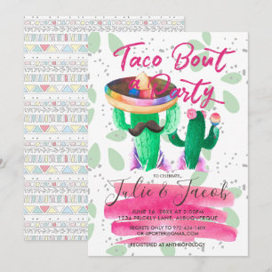 Convite Ataque do Taco uma festa de noivado do partido