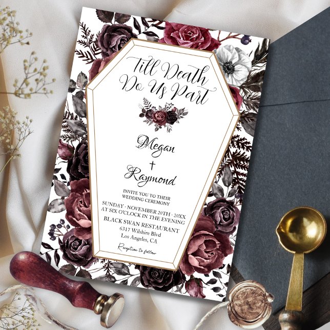 Convite Até a morte nos faz parte do casamento gótico vene (Criador carregado)