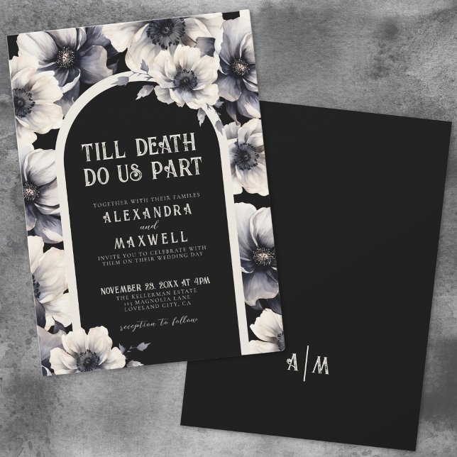 Convite Até A Morte Nos Partir Casamento Floral (Till Death Do Us Part Floral Wedding Invitation)