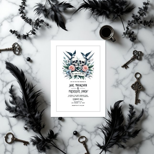 Convite "Até a morte nos separe" Casamento ("Till Death Do Us Part" Wedding Invitation)