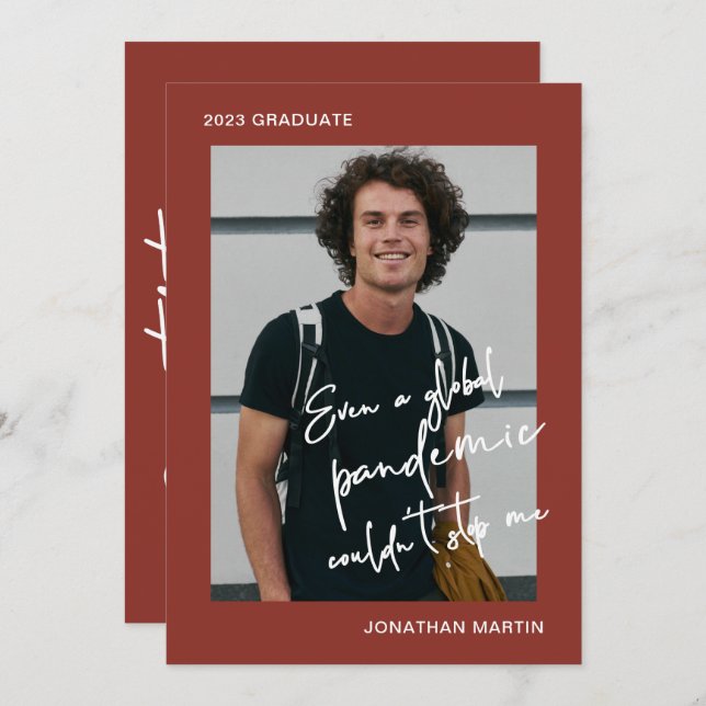 Convite Até mesmo uma Festa de formatura vermelha de uma f (Frente/Verso)