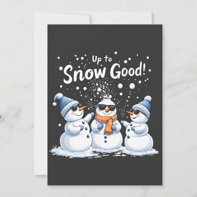 Convite Até neve boa piada boneco de neve natal  (Frente)