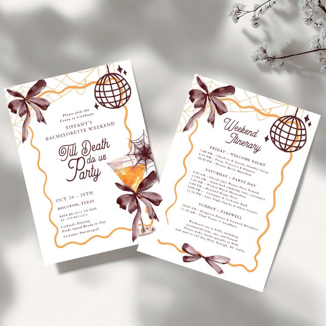 Convite Até o Arco do coquetel do dia das bruxas Bacheloer (Criador carregado)