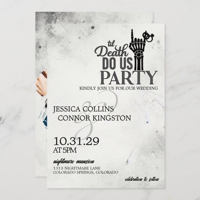 Convite Até o casamento da morte (Frente/Verso)