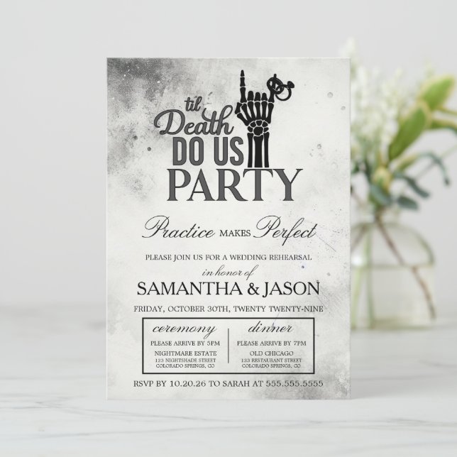 Convite Até o ensaio de morte (Em pé/Frente)