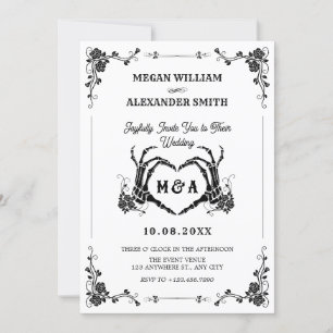 Convite Até que a morte nos faça parte do casamento gótico