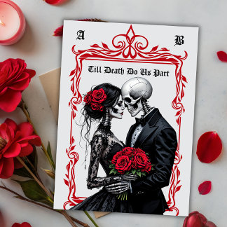 Convite Até que a Morte nos Separe Amantes Esqueleto Casam