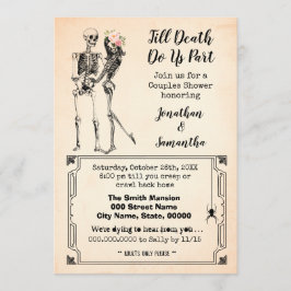 Convite Até que a morte nos separe casais chá halloween