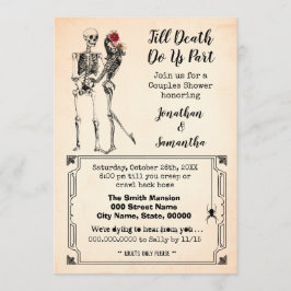 Convite Até que a morte nos separe casal chá