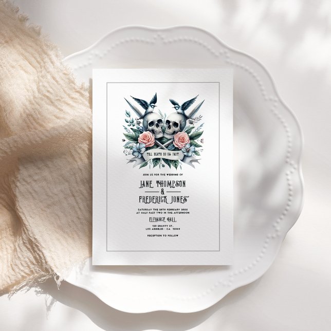 Convite "Até que a Morte nos Separe" Casamento ("Till Death Do Us Part" Wedding Invitation)
