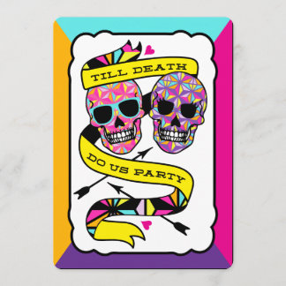 Convite Até que a Morte nos Separe - Casamento Neon (em br
