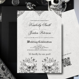 Convite Até que a Morte nos Separe Código QR de Casamento 