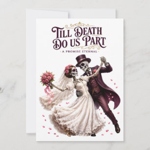 Convite Até que a Morte nos Separe Esqueleto Casamento