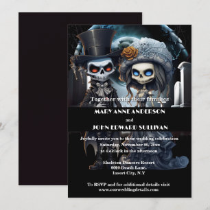 Convite Até que a morte nos separe noiva defunto noivo