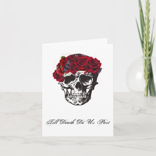Convite Até que a Morte nos Separe Rosa Vermelha (Frente)
