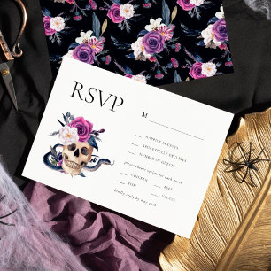 Convite Até que a Morte nos Separe Roxo e Preto RSVP