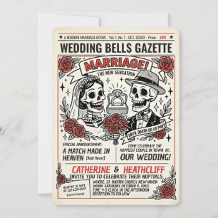Convite Até que a Morte os Una Gazeta de Casamento