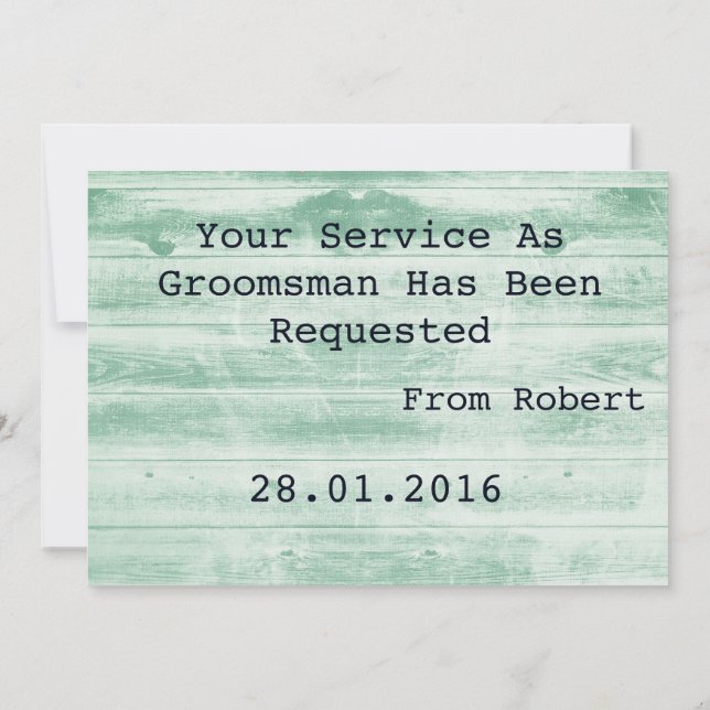 Convite Aterro de madeira será meu padrinho de casamento (Verso)