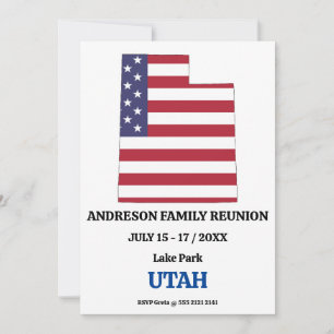 CONVITE ATINGIR UTAH FAMILY REUNION STATE MAP USA