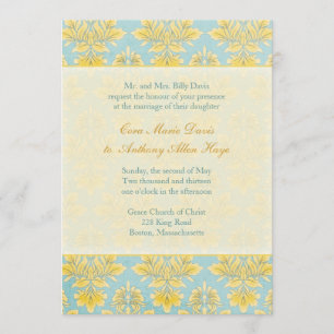 Convite Ativação de Casamento Azul Claro Elle Damask