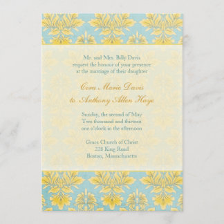 Convite Ativação de Casamento Azul Claro Elle Damask