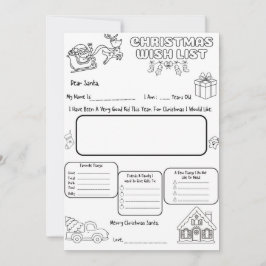 Convite Atividade de Colorir Carta para o Papai Noel