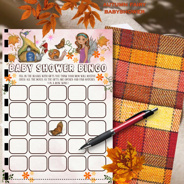 Convite Atividade do Bingo de Chá de fraldas de Fada Magné (Magical Fairy Baby Shower Bingo Activity Invitation)