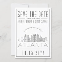 Atlanta Wedding | Skyline Estilizado Salvar a Data