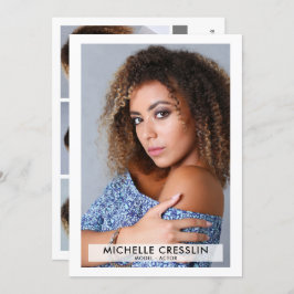 Convite Ator Modelo 5x7 Zed Comp Card 3 Foto para trás