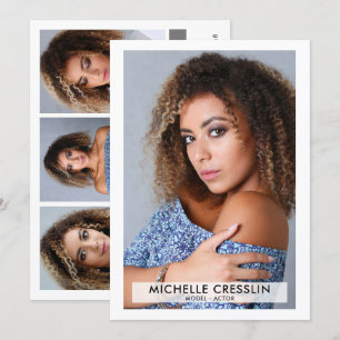 Convite Ator Modelo 5x7 Zed Comp Card 3 Photo Back