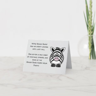 Convite Atrás dos Bares Zebra - Cartoon Animal Pun Engraça