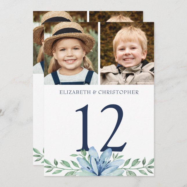 Convite Através Do Sinal De Número Da Tabela De Casamento  (Frente/Verso)