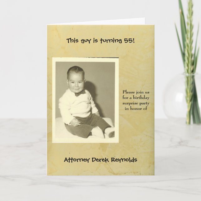 Convite Attorney Surprise Birthday Party Invitation (Frente)