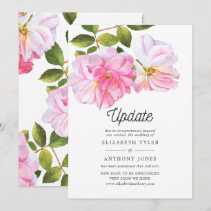 Convite Atualização de casamento adiado para o jardim de r