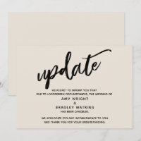 Atualização de Casamento Cancelado Escrita à Mão e